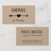 Handgemaakte Goederen Rustieke Kraft Visitekaartje (Voorkant / Achterkant)
