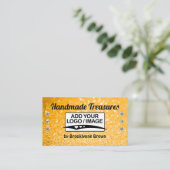 Handgemaakte Golden Glitter Sjabloon Stijlvol spra Visitekaartje (Staand voorkant)