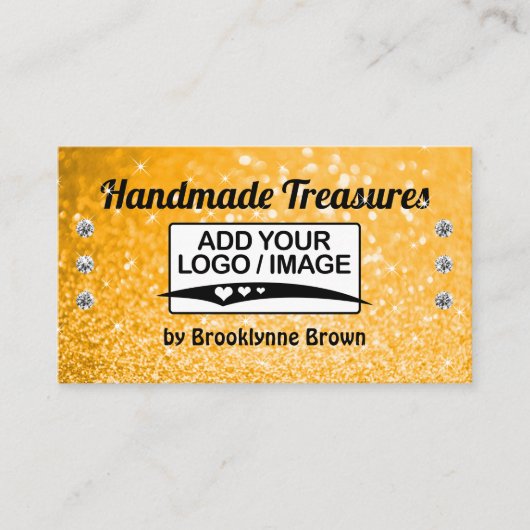 Handgemaakte Golden Glitter Sjabloon Stijlvol spra Visitekaartje (Voorkant)