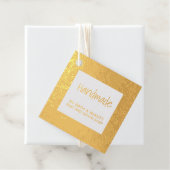 Handgemaakte gouden vierkante gepersonaliseerde kl bedankjes labels (Met doos)