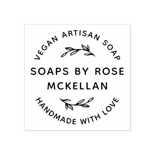 Handgemaakte Greenery Handmade with Love Rubberstempel (Afrduk)