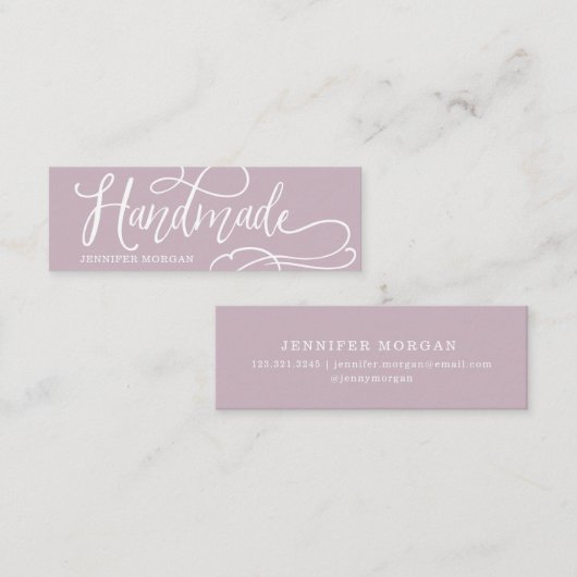 Handgemaakte grillige script kraft product Kaart Mini Visitekaartje (Voorkant / Achterkant)