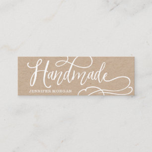 Handgemaakte grillige script kraft product Kaart Mini Visitekaartje