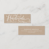 Handgemaakte grillige script kraft product Kaart Mini Visitekaartje (Voorkant / Achterkant)