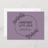 Handgemaakte groene krans aardse paars briefkaart (Voorkant / Achterkant)