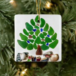 Handgemaakte groene Zee kerstboom Keramisch Ornament
