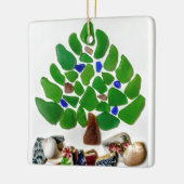 Handgemaakte groene Zee kerstboom Keramisch Ornament (Links)