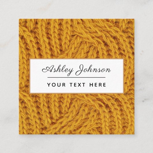 Handgemaakte hakhaakjes toevoegen Oranje sociale m Vierkante Visitekaartje (Voorkant)