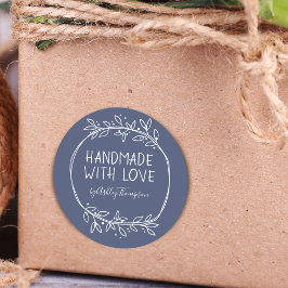 Handgemaakte handleiding met liefdesgeïndividualis ronde sticker