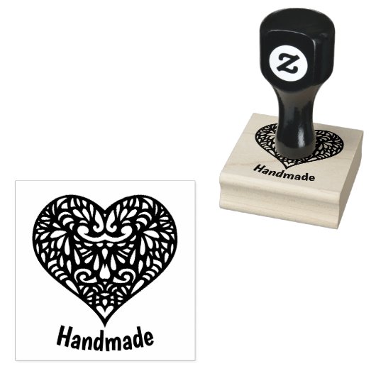 Handgemaakte hartstempel rubberstempel (Gestempeld)
