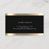 Handgemaakte Hearts Gold Stripe Black Visitekaartje (Achterkant)