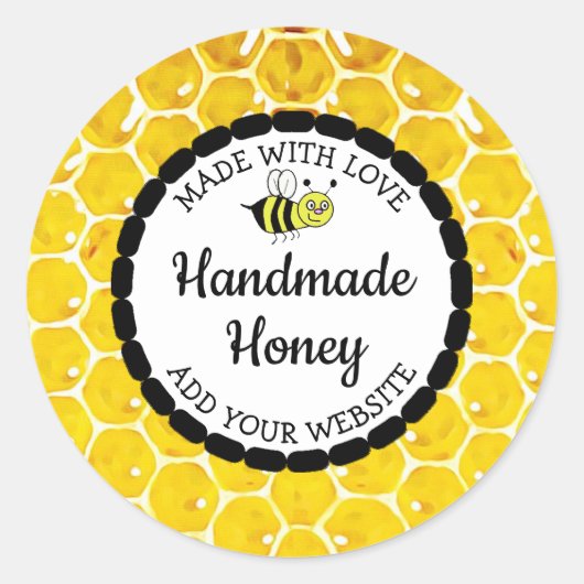 Handgemaakte Honing Food Jar Labels (Voorkant)