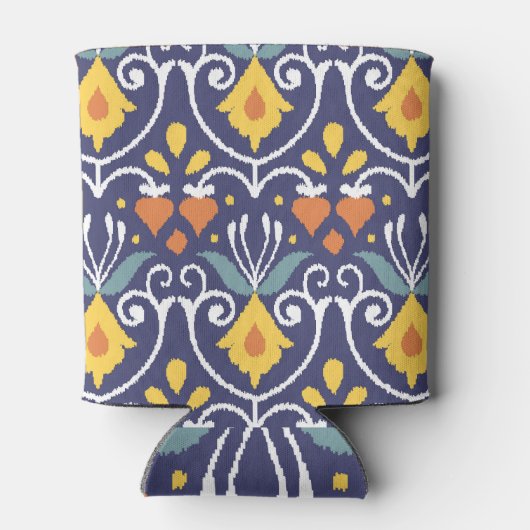 Handgemaakte Ikat: etnische Boho stof Blikjeskoeler (Achterkant)