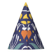 Handgemaakte Ikat: etnische Boho stof Feesthoedjes (Achterkant)