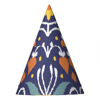 Handgemaakte Ikat: etnische Boho stof Feesthoedjes