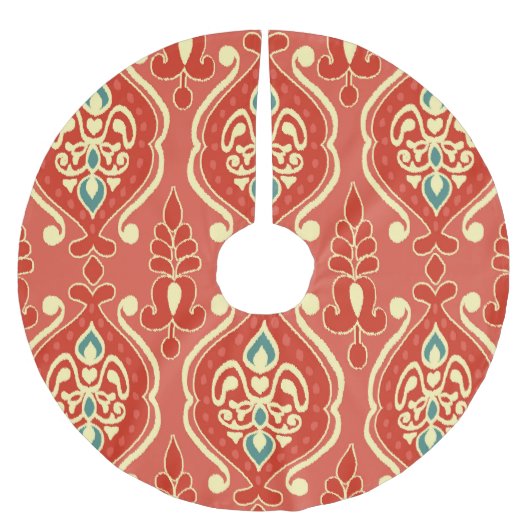 Handgemaakte Ikat: etnische Boho stof Kerstboom Rok (Voorkant)