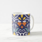 Handgemaakte Ikat: etnische Boho stof Koffiemok (Voorkant rechts)