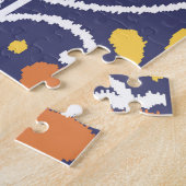 Handgemaakte Ikat: etnische Boho stof Legpuzzel (Zijkant)