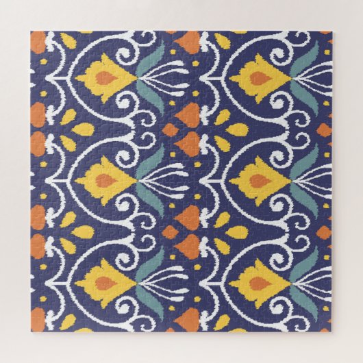 Handgemaakte Ikat: etnische Boho stof Legpuzzel (Horizontaal)