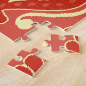 Handgemaakte Ikat: etnische Boho stof Legpuzzel (Zijkant)