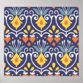 Handgemaakte Ikat: etnische Boho stof Poster (Voorkant)