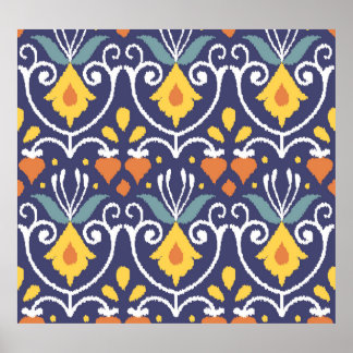 Handgemaakte Ikat: etnische Boho stof Poster