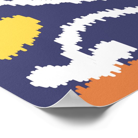 Handgemaakte Ikat: etnische Boho stof Poster (Hoek)