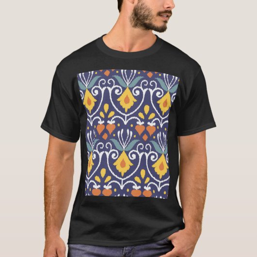 Handgemaakte Ikat: etnische Boho stof T-shirt (Voorkant)