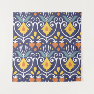 Handgemaakte Ikat: etnische Boho stof Wandkleed