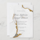 Handgemaakte inkt glitters chic gouden trouw uitno kaart (Voorkant)