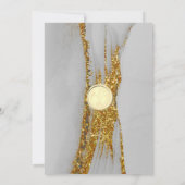 Handgemaakte inkt glitters chic gouden trouw uitno kaart (Achterkant)