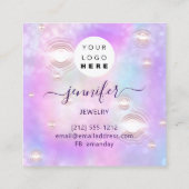 Handgemaakte juwelen Aangepast Logo Modern Futuris Vierkante Visitekaartje (Achterkant)