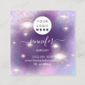 Handgemaakte juwelen aangepaste Logo Holograaf Paa Vierkante Visitekaartje (Achterkant)