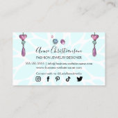 Handgemaakte juwelen en kralenontwerper visitekaartje (Achterkant)