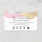 Handgemaakte juwelen en kralenontwerper visitekaartje (Achterkant)