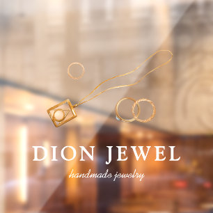  Handgemaakte juwelen Moderne Professionele Logo Raamsticker