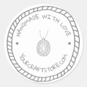 Handgemaakte juwelen ronde sticker (Voorkant)