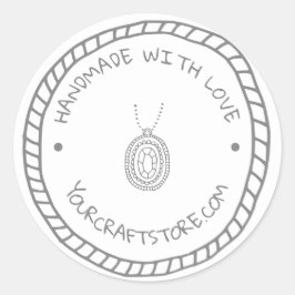 Handgemaakte juwelen ronde sticker