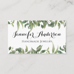 Handgemaakte juwelen Waterverf Mint Eucalyptus Lea Visitekaartje