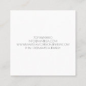 Handgemaakte juwelen Wilde bloem Botanisch Roze go Vierkante Visitekaartje (Achterkant)