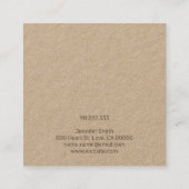 Handgemaakte juwelenharingkaart voor sieraardewerk vierkante visitekaartje (Achterkant)