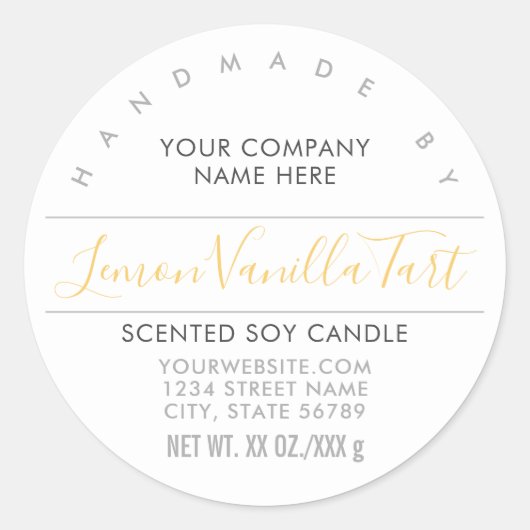 Handgemaakte Kaars of Zeep Citrus Product Label (Voorkant)