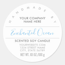 Handgemaakte Kaars of zeep Turquoise Product Label