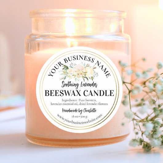 Handgemaakte Kaars Product Kruiken Small Business Ronde Sticker