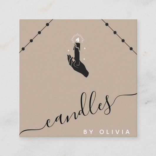 Handgemaakte kaarsen Crafter Chic Boho Social Medi Vierkante Visitekaartje (Voorkant)