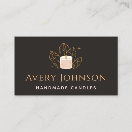 Handgemaakte Kaarsen Crystal Edelsteen Social Medi Visitekaartje (Voorkant)