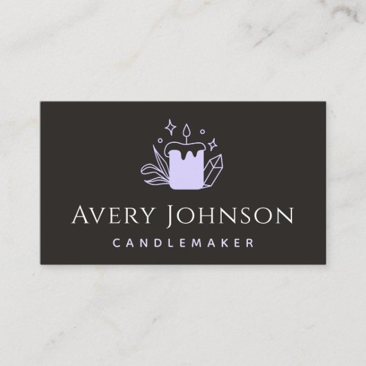 Handgemaakte kaarsen en kristal Gemstone Candlemak Visitekaartje (Voorkant)