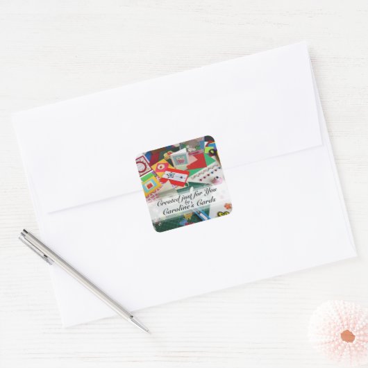 Handgemaakte Kaarten Vierkante Sticker (Envelop)