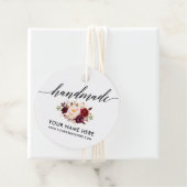 Handgemaakte kalligrafie Bourgondië Floral R Bedankjes Labels (In situ)