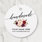 Handgemaakte kalligrafie Bourgondië Floral R Bedankjes Labels (Voorkant)